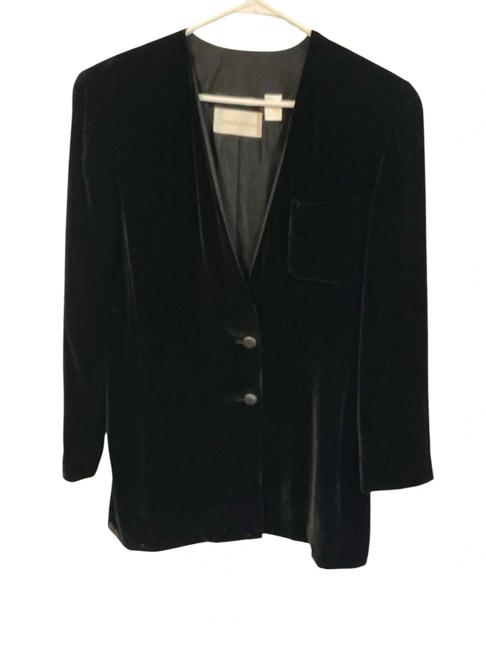 Dana Buchman Black Velvet Blazer Size 12 Elegant Career Jacket - Picture 2 of 7